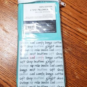 100% Cotton 2 STD Pillowcases 20x30in /51x76cm Color Aqua